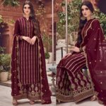 Plazo Crinkle Chiffon Embroidered Unstitched 3Pc